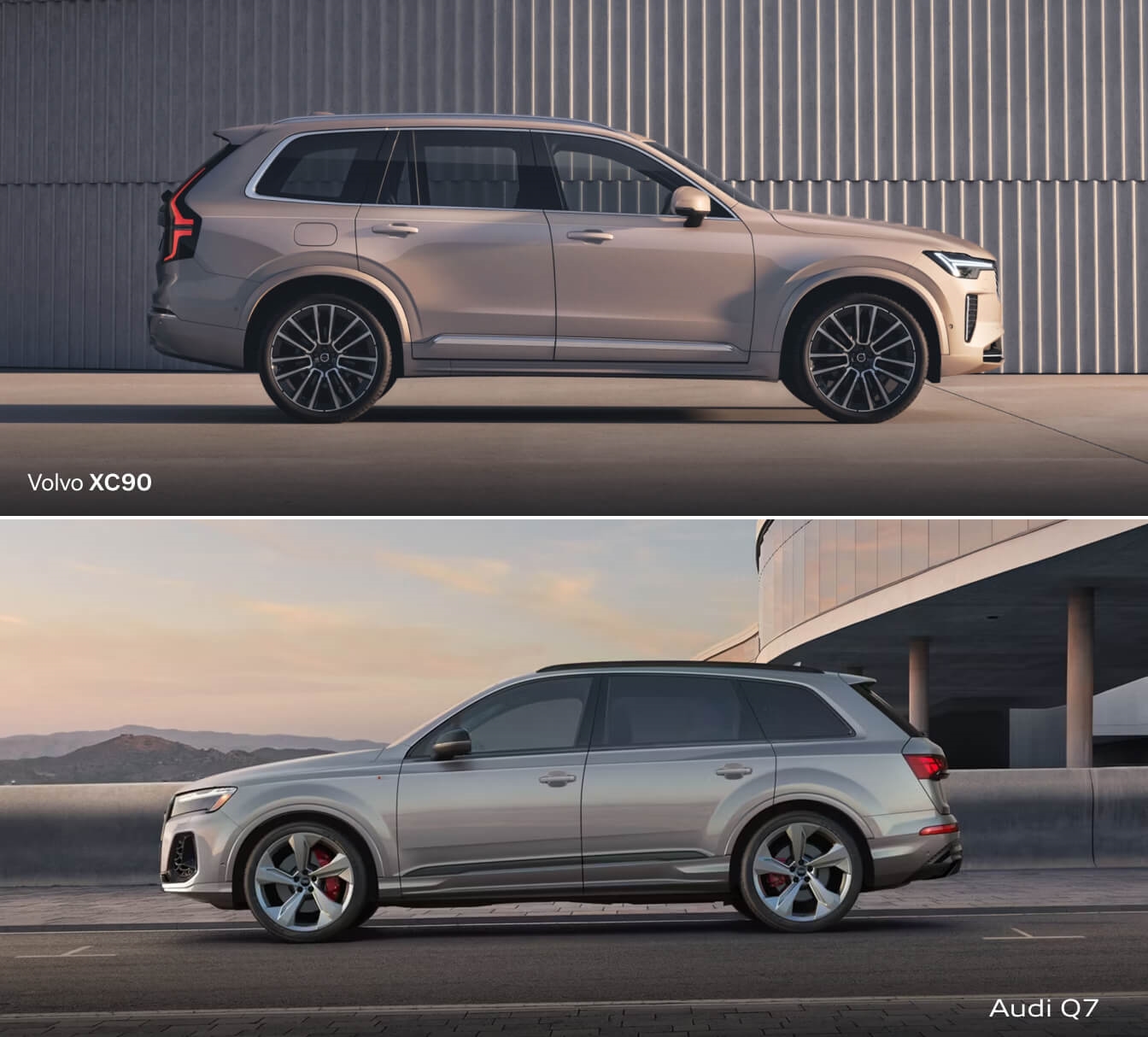 Volvo XC90 vs. Audi Q7 Exterior Dimensions & Style
