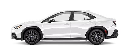 2026 Subaru WRX Base trim in white, side profile, starting at $32,495 MSRP