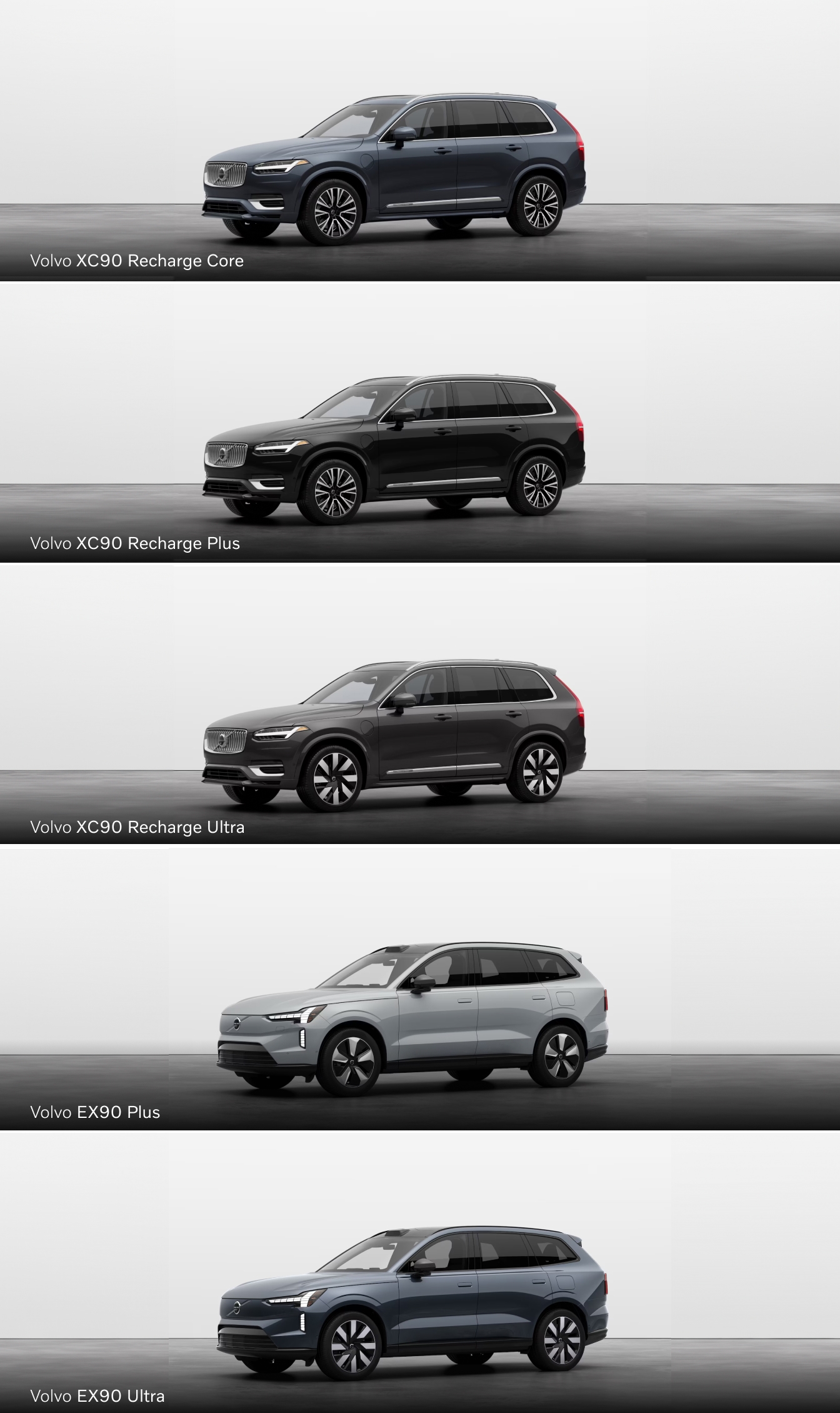 Volvo EX90 vs. Volvo XC90 PHEV Trims