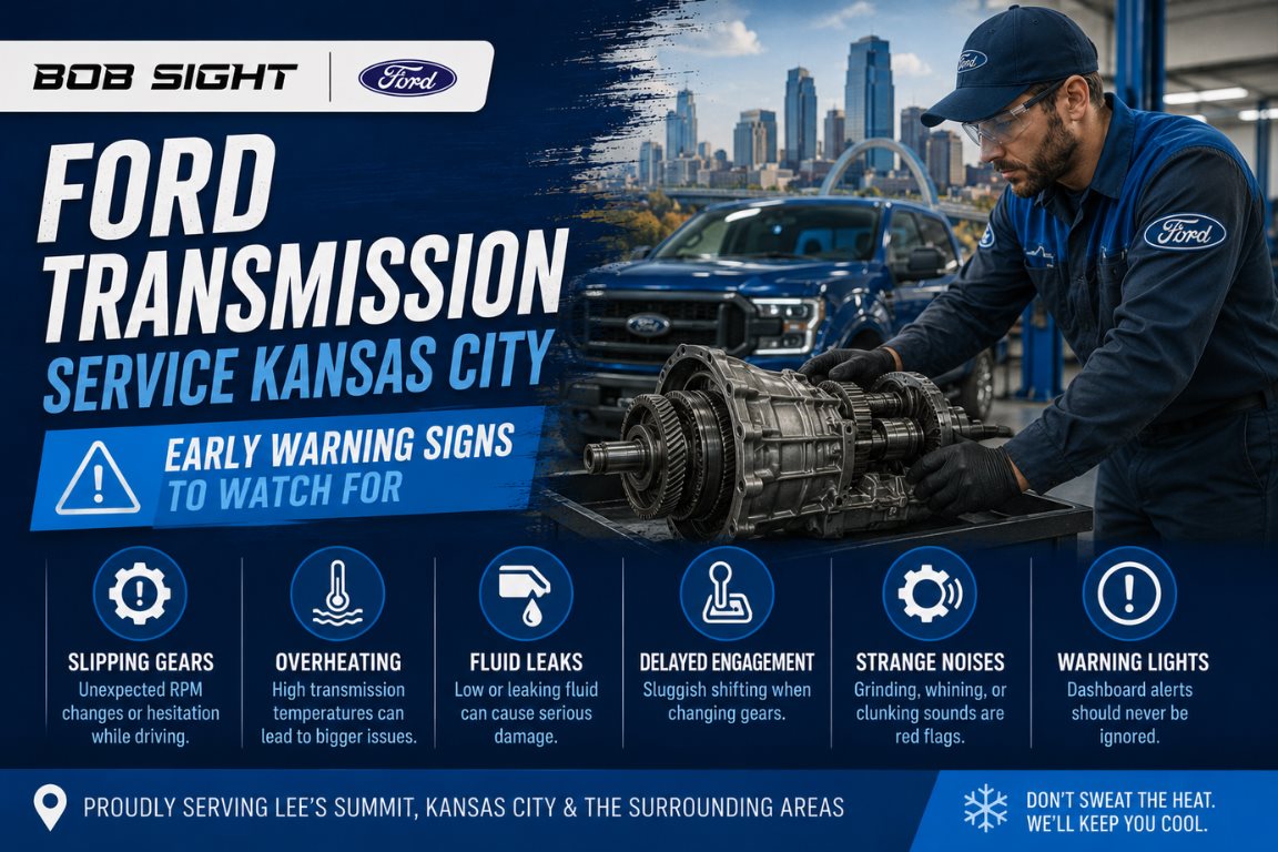 Ford transmission service in Kansas City at Bob Sight Ford for early warning signs to watch for
