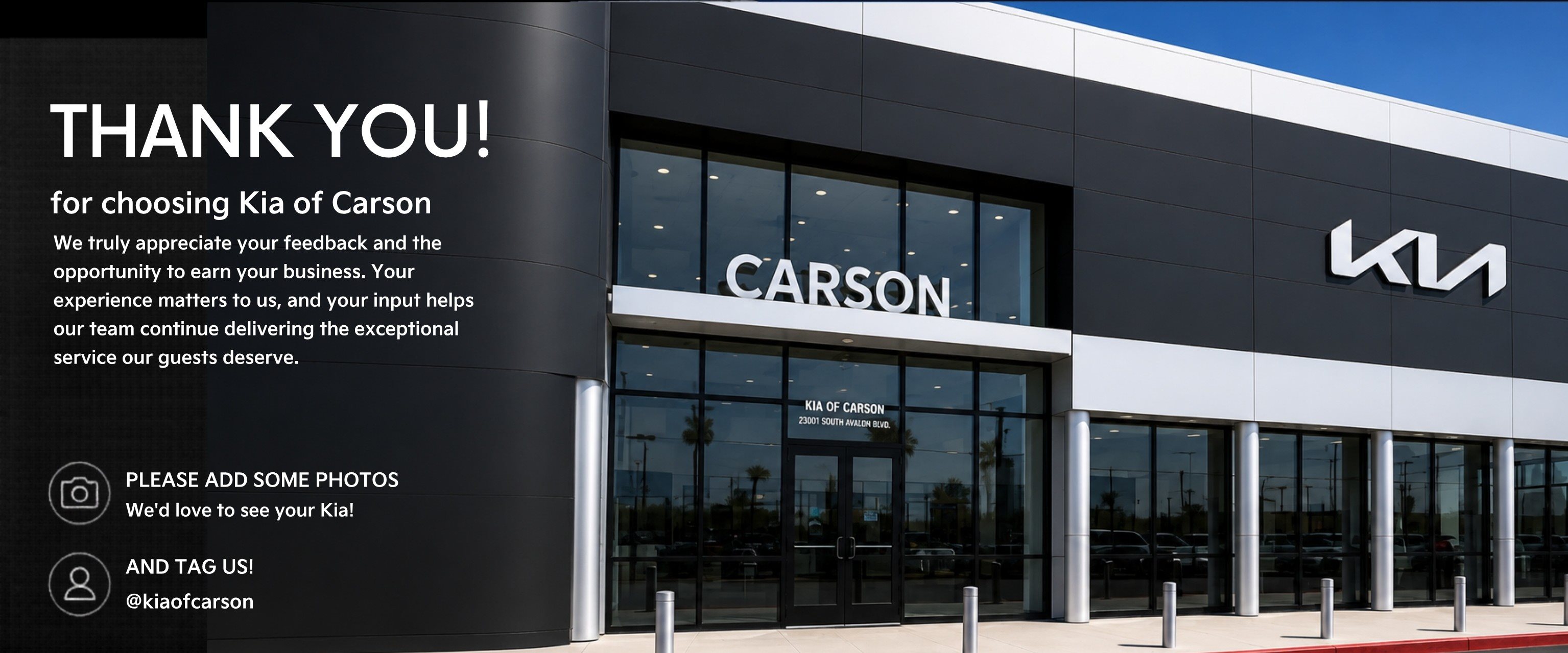 Thank you for choosing Kia of Carson