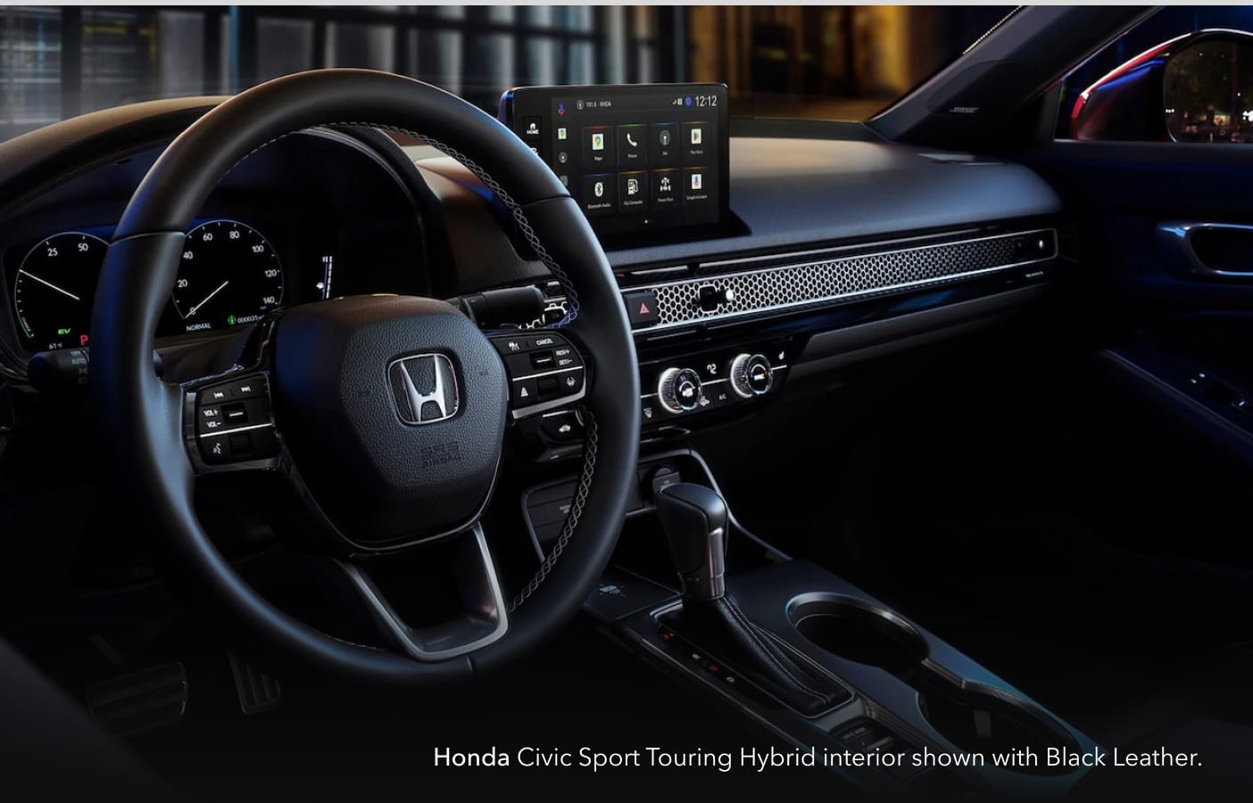2026 Honda Civic Sport Touring Hybrid highlighting a sleek dashboard.