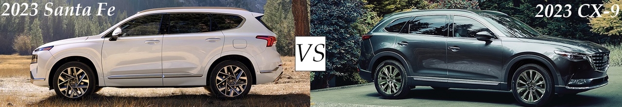 2023 Hyundai Santa Fe v.s. 2023 Mazda CX-9