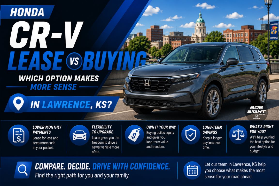 Honda CR-V lease vs buying comparison in Lawrence KS to help shoppers choose the best ownership option at Bob Sight Honda