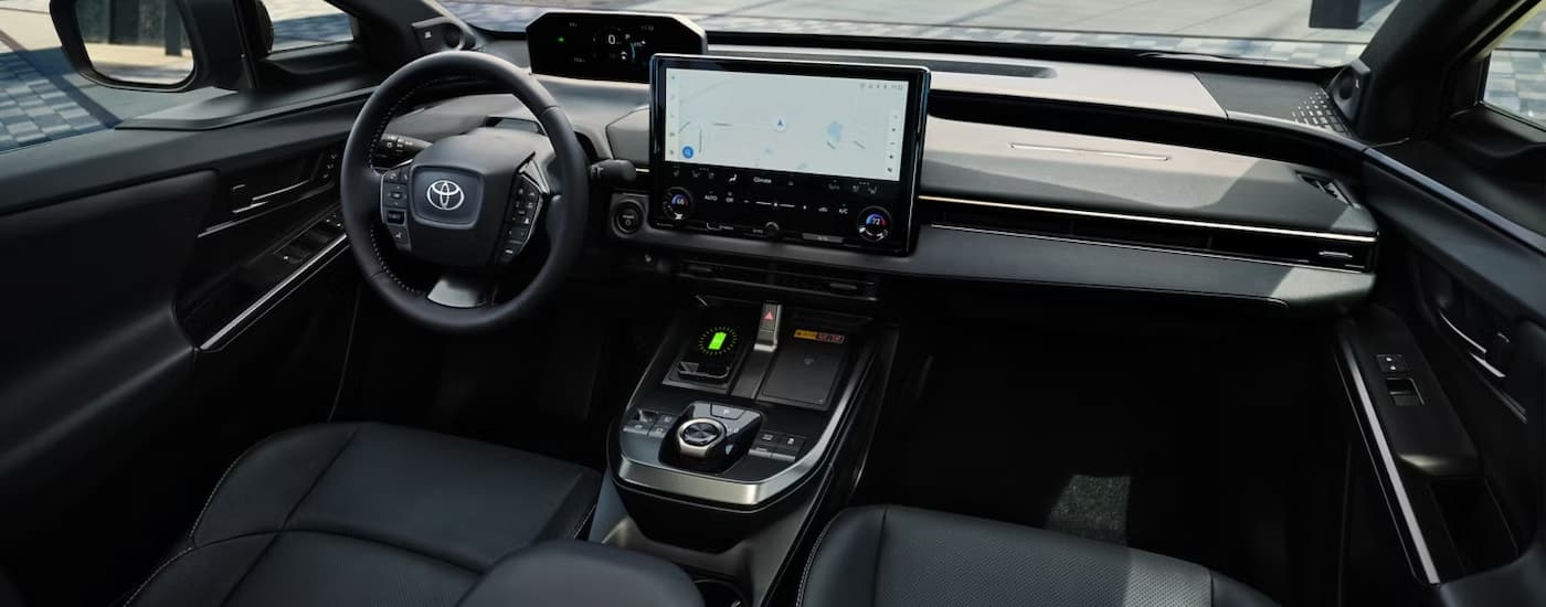 Front seats in the interior of a 2026 Toyota bZ.
