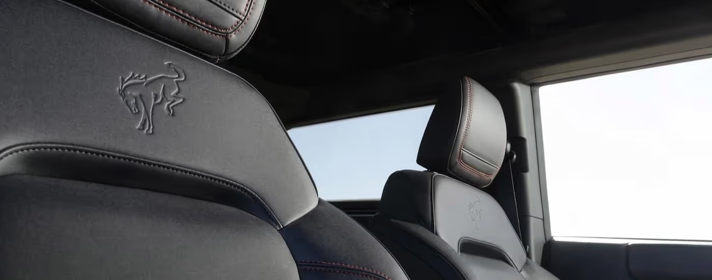 A close-up of black seats in a 2025 Ford Bronco.