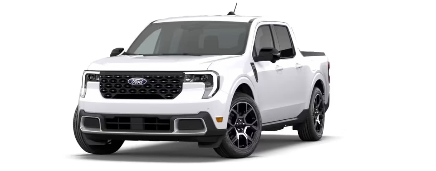 A white 2026 Ford Maverick angled left.