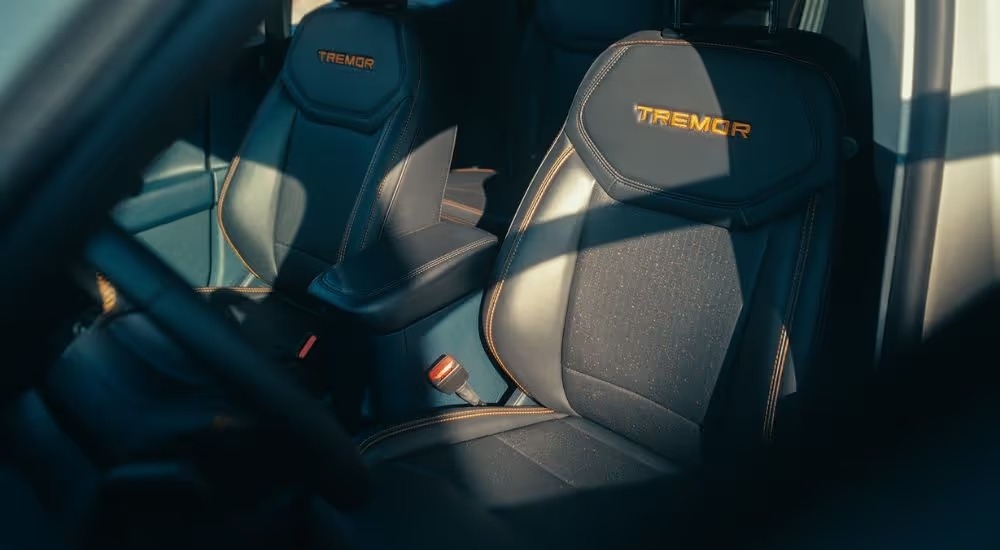 Black embossed seats on a 2026 Ford Maverick Tremor.
