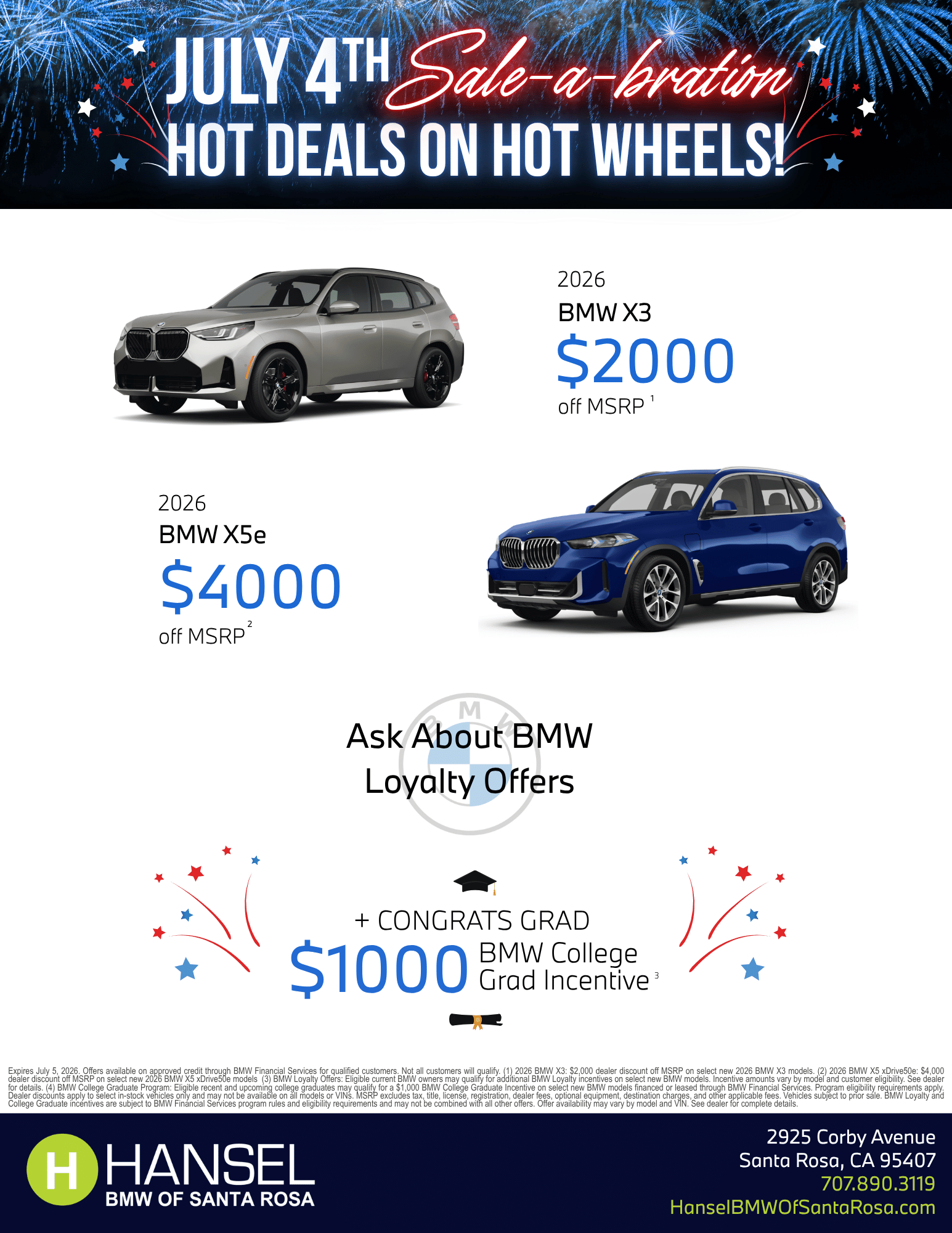 Hansel BMW Special Offers