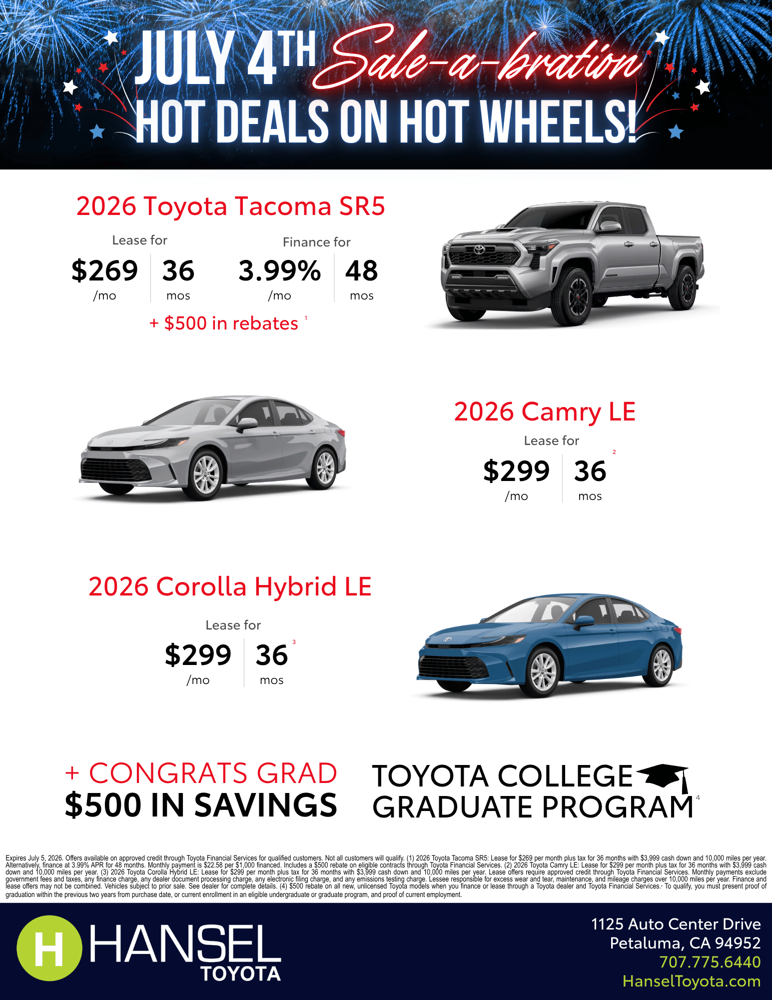 Hansel Toyota Special Offers