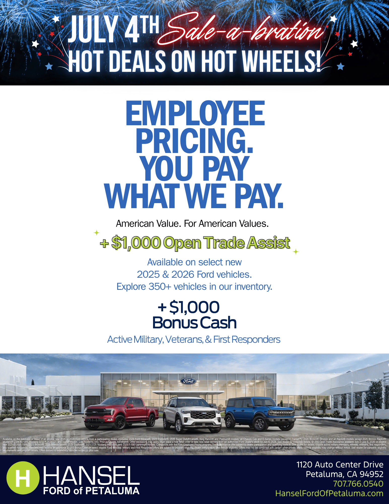 Hansel Ford of Petaluma Special Offers