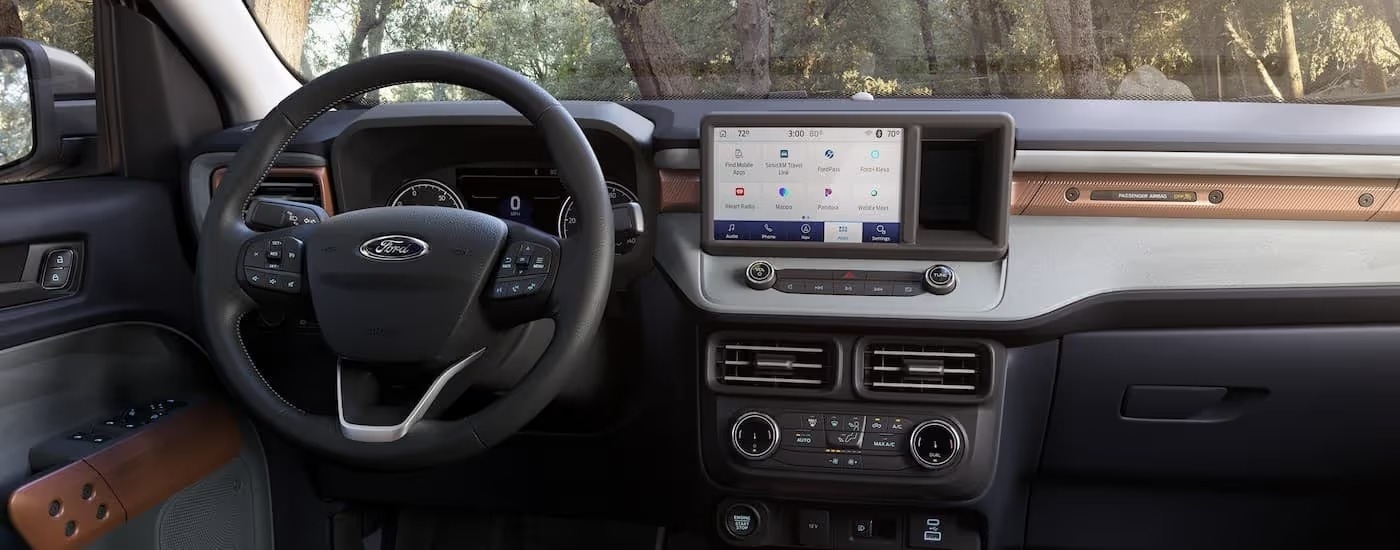 The multi-colored dash in a 2025 Ford Maverick for sale in Atlanta.