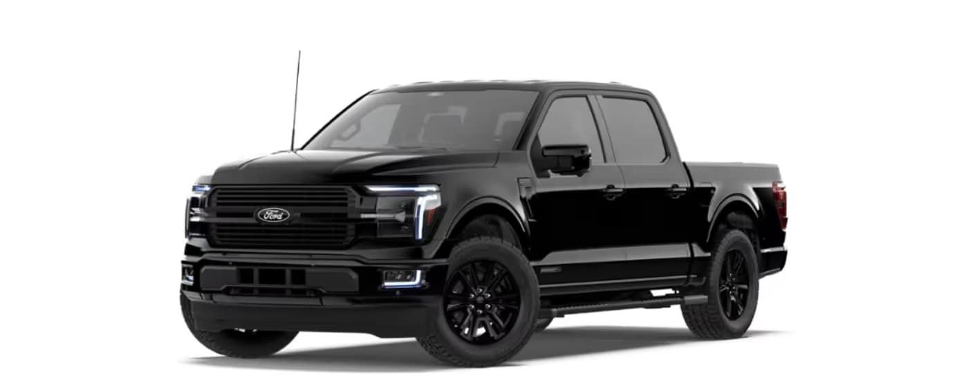 Black 2026 Ford F-150 Platinum angled left