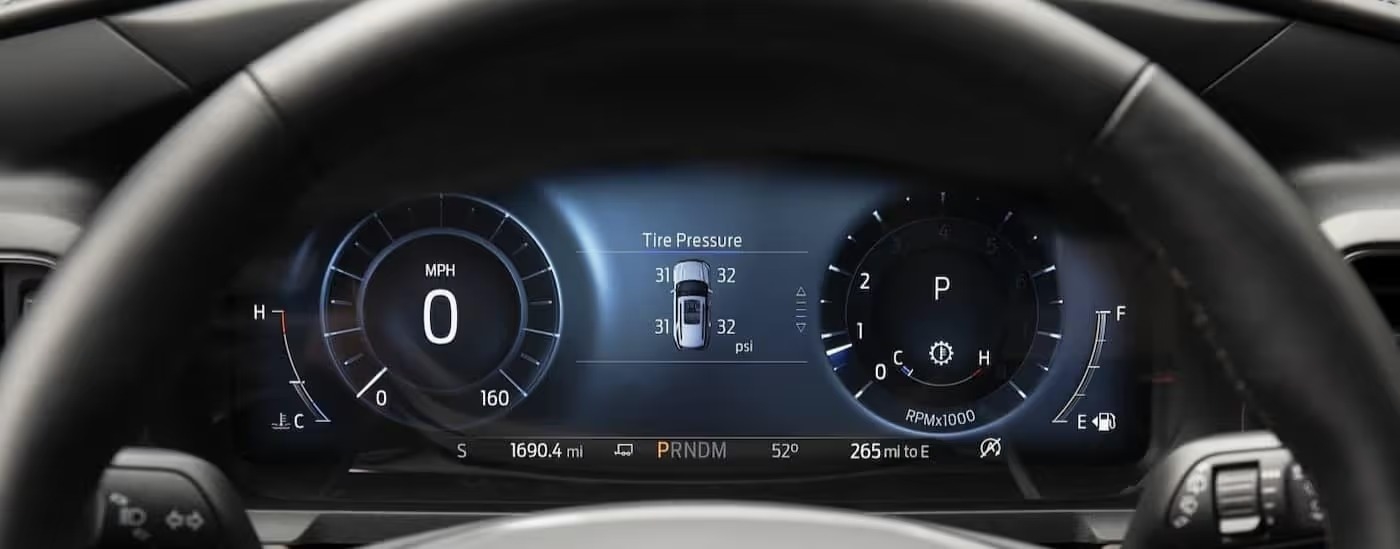 A close-up of a digital display in a 2024 Ford Explorer is shown.