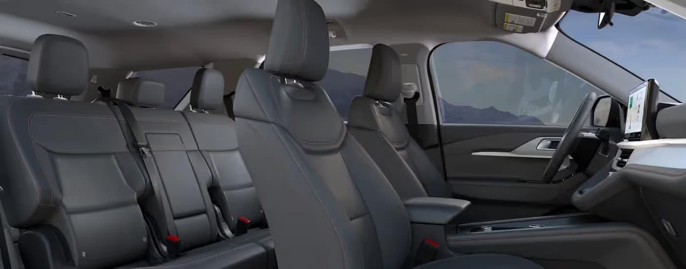 Black interior seating in a 2025 Ford Explorer Active