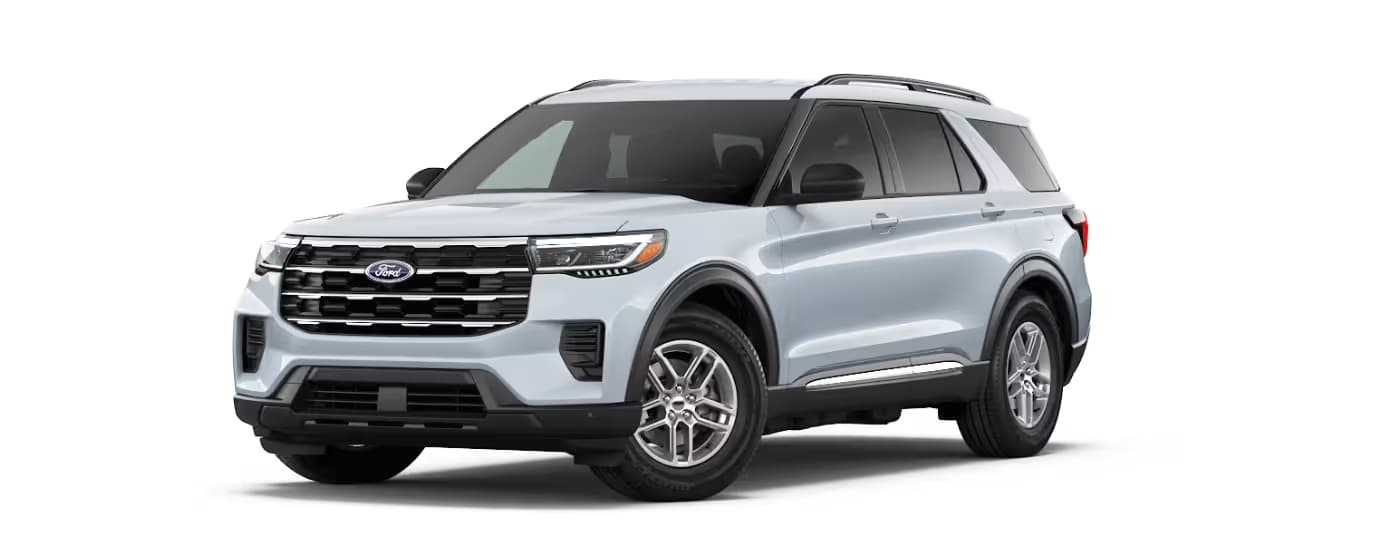 A light gray 2025 Ford Explorer Active