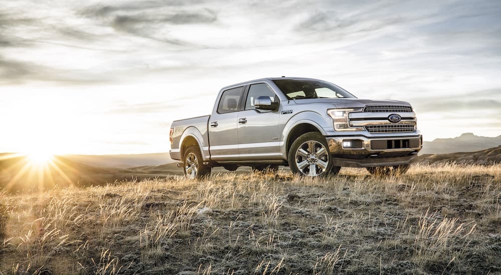 Silver 2018 Ford F-150 parked on a field
