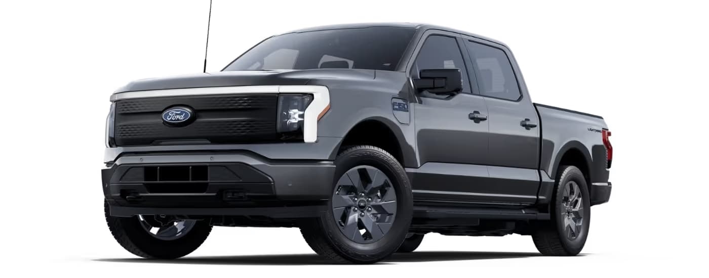 Grey 2025 Ford F-150 Lightning Flash angled left