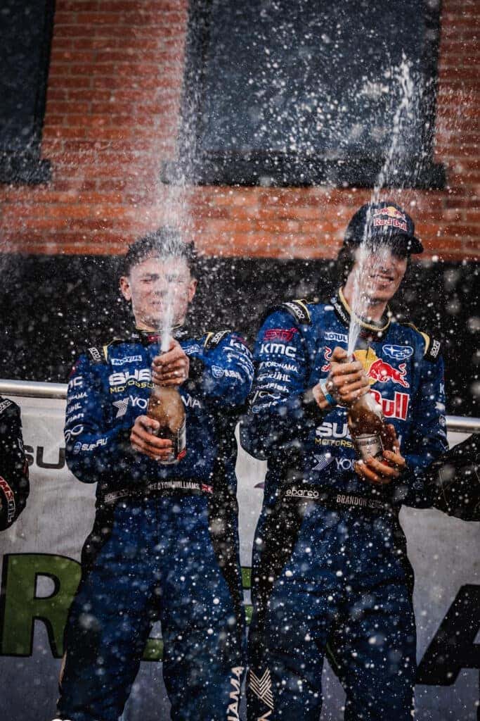 Subaru Motorsports USA driver Brandon Semenuk in the drivers seat of his WRX that led him to victory