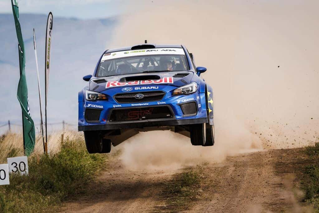 Subaru Motorsports USA driver Brandon Semenuk and co-driver Keaton Williams claimed a spectacular victory at the 2023 Oregon Trail Rally with catching air in their WRX.