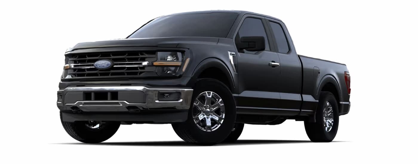 A black 2024 Ford F-150 model.