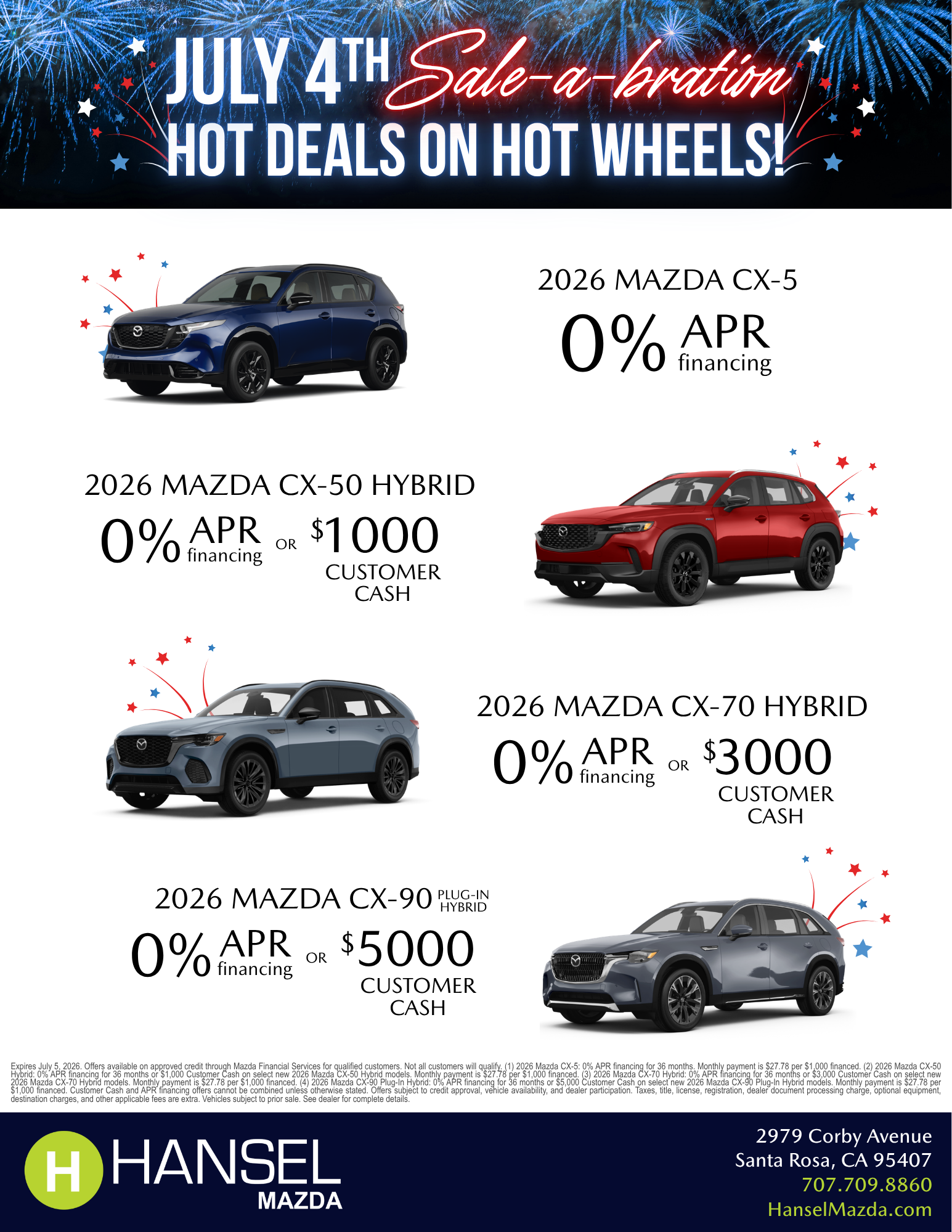 Hansel Mazda Special Offers