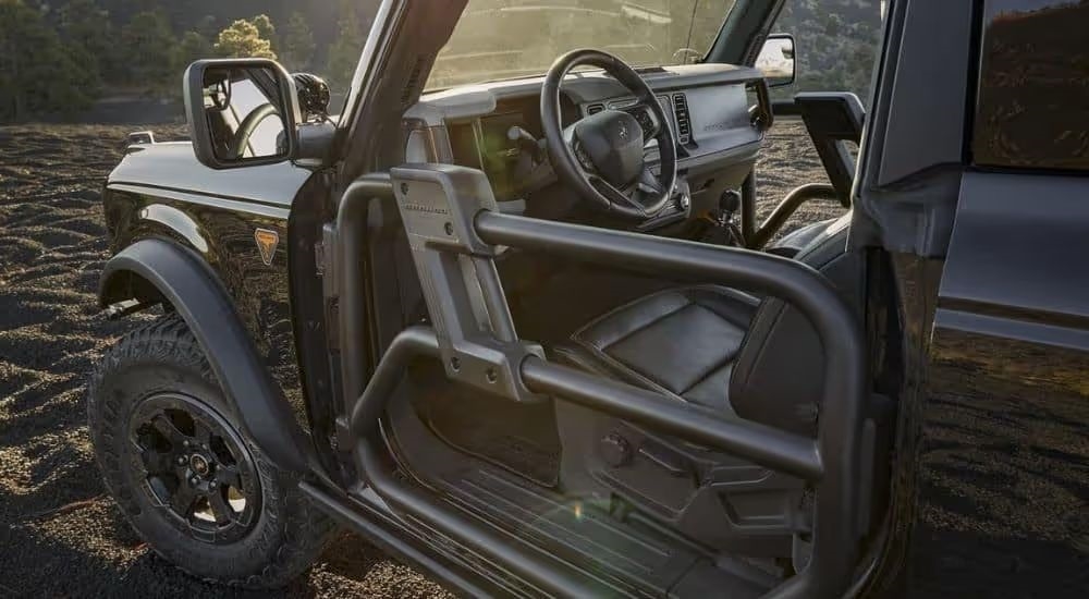 A close up of the driver side tube door on a 2024 Ford Bronco.