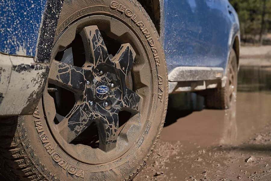 2023 Subaru Outback Wilderness Exterior Off-Road Wheels Covered in Mud Centennial Subaru Las Vegas NV