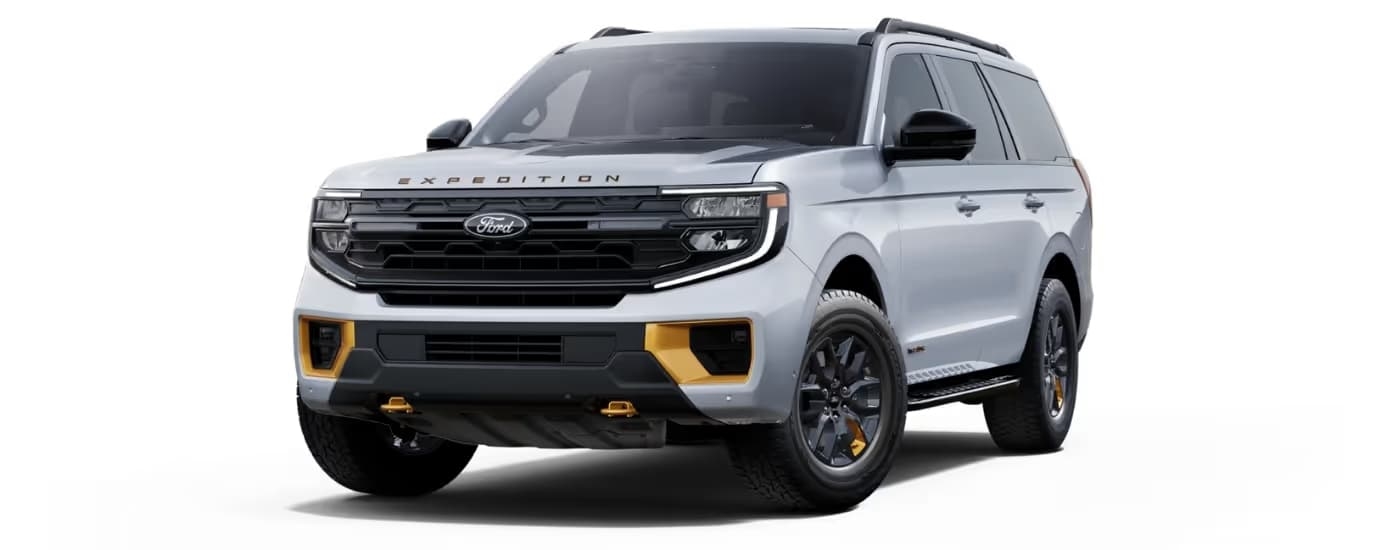 A white 2025 Ford Expedition model.