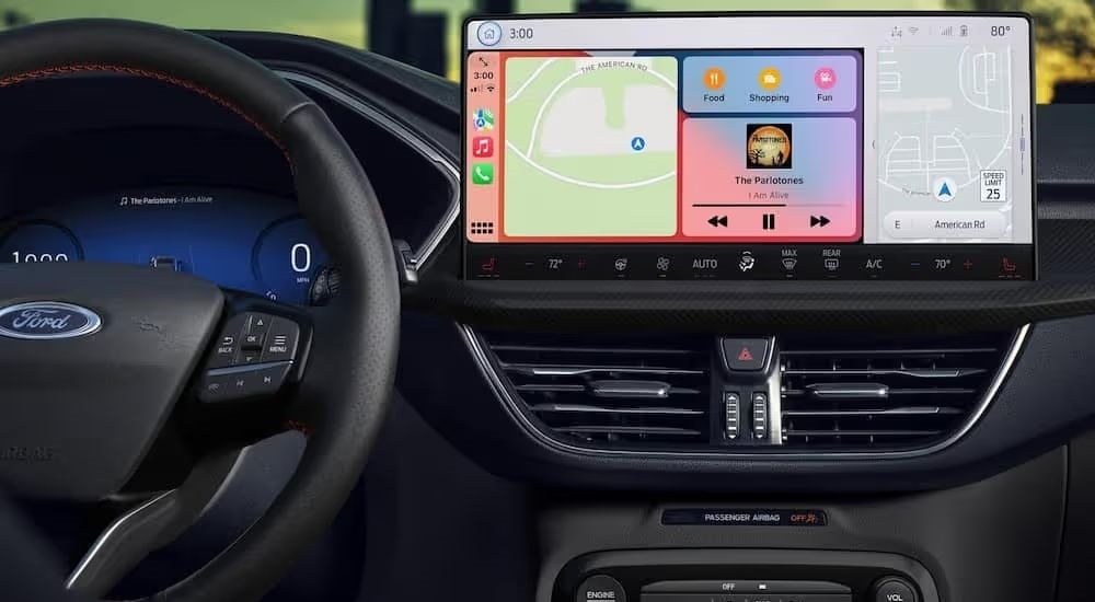 A close up of the infotainment display on a 2025 Ford Escape.