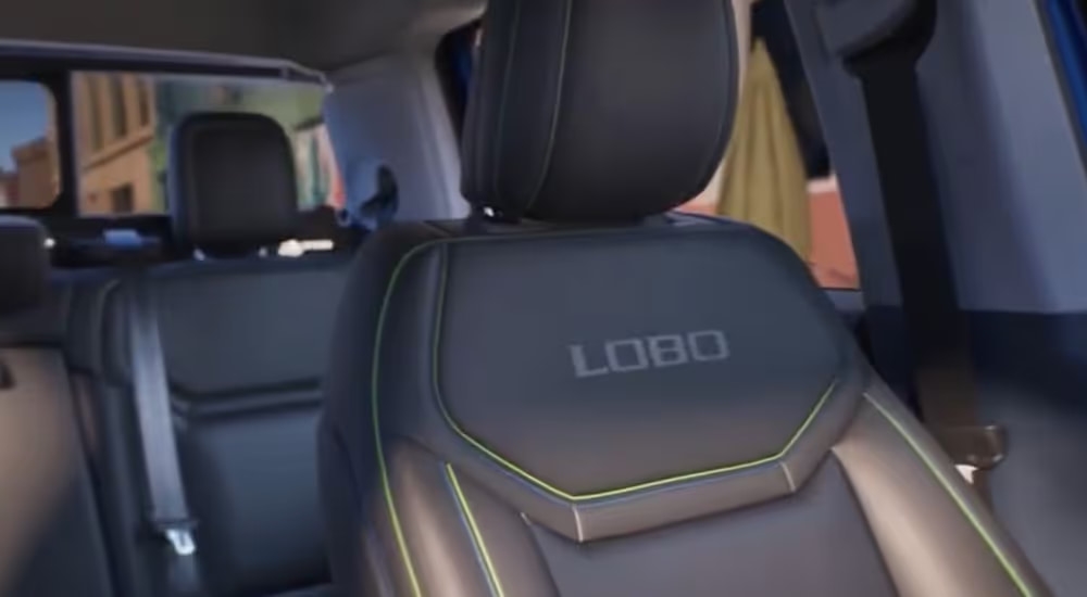 The gray interior is shown in a 2025 Ford Maverick LOBO.