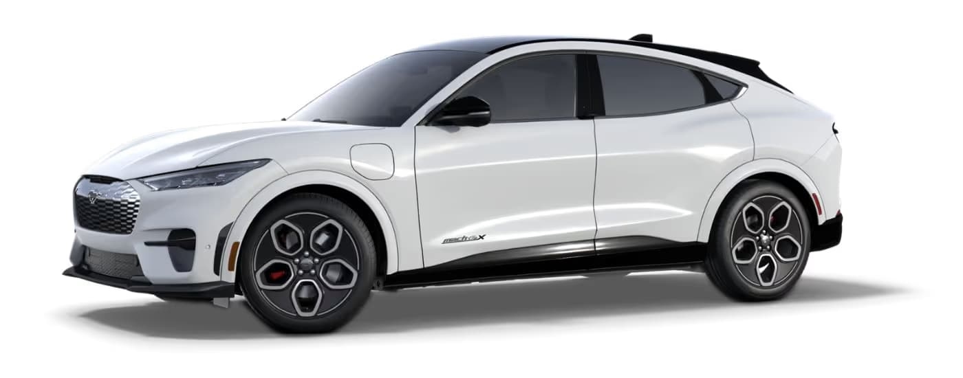 a white 2023 Ford Mustang Mach-E model.