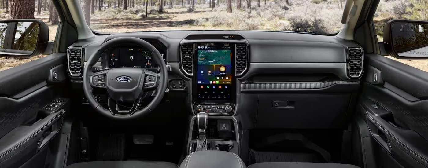 Black dash in a 2024 Ford Ranger.