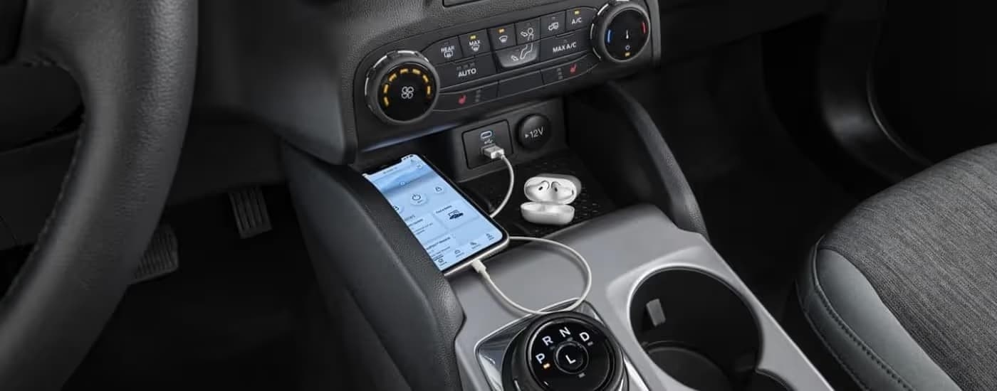 Cellphone charging in a 2023 Ford Bronco Sport.