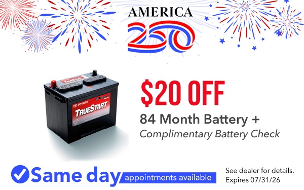 $20 OFF 84 Month Battery +