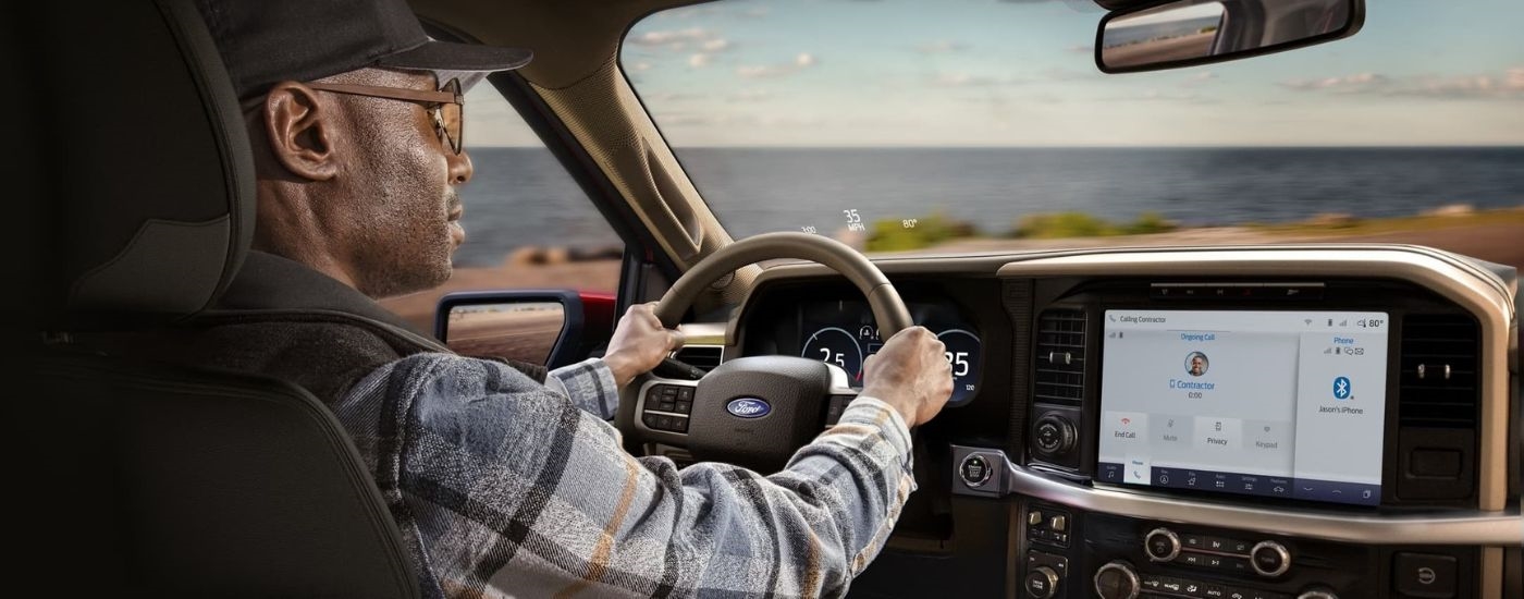 The interior of a 2025 Ford F-150.