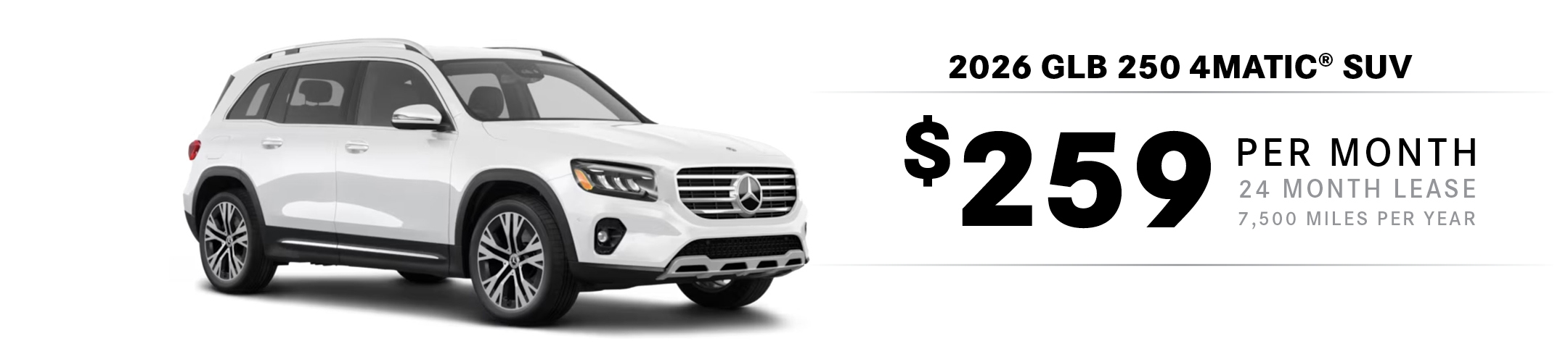 2026 Mercedes-Benz GLB 250 4MATIC SUV Lease Special