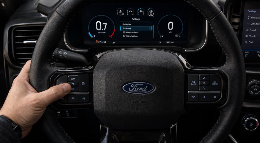 Ford instrument cluster showing oil life percentage display