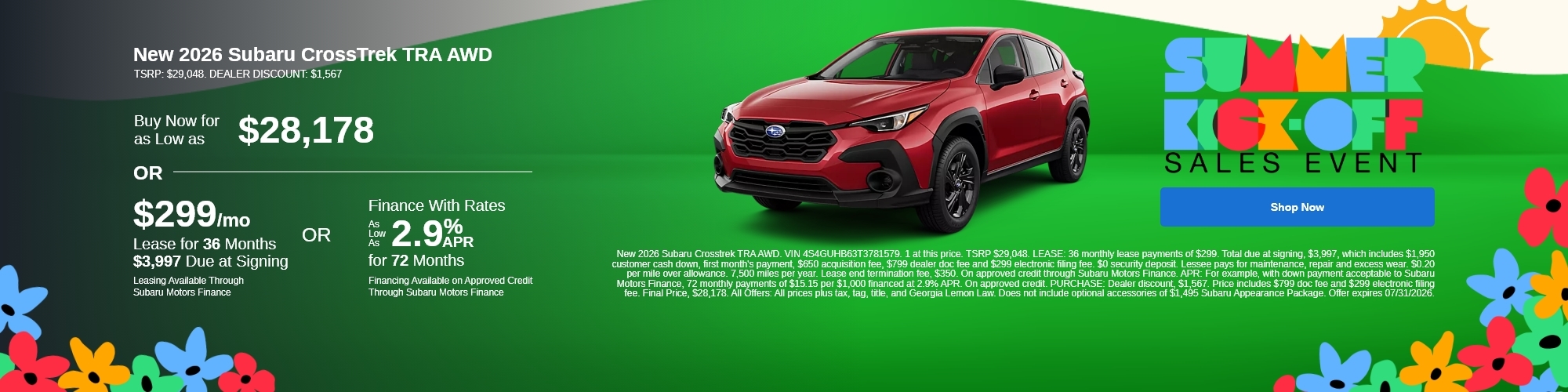 Lease a New Subaru Crosstrek