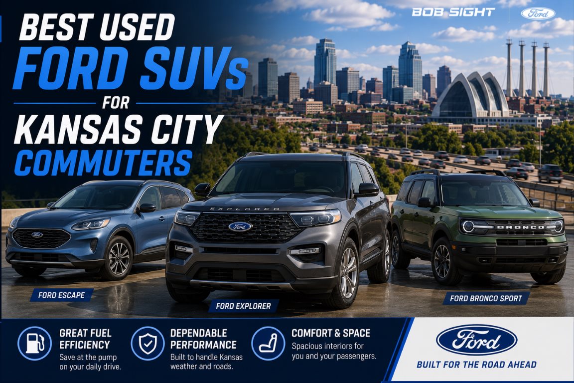 Best used Ford SUVs for Kansas City commuters including the Ford Explorer, Escape, and Bronco Sport