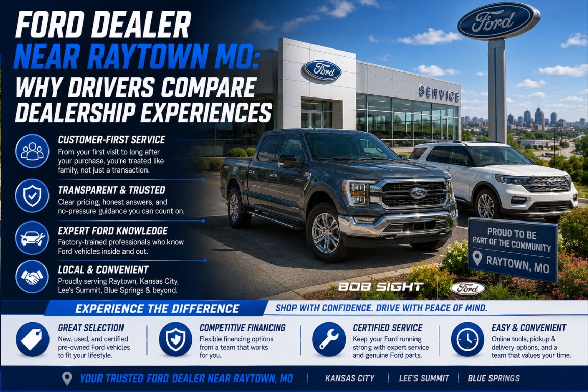 Ford dealer near Raytown, MO with a customer-focused buying experience, trusted service, and a wide selection of Ford vehicles