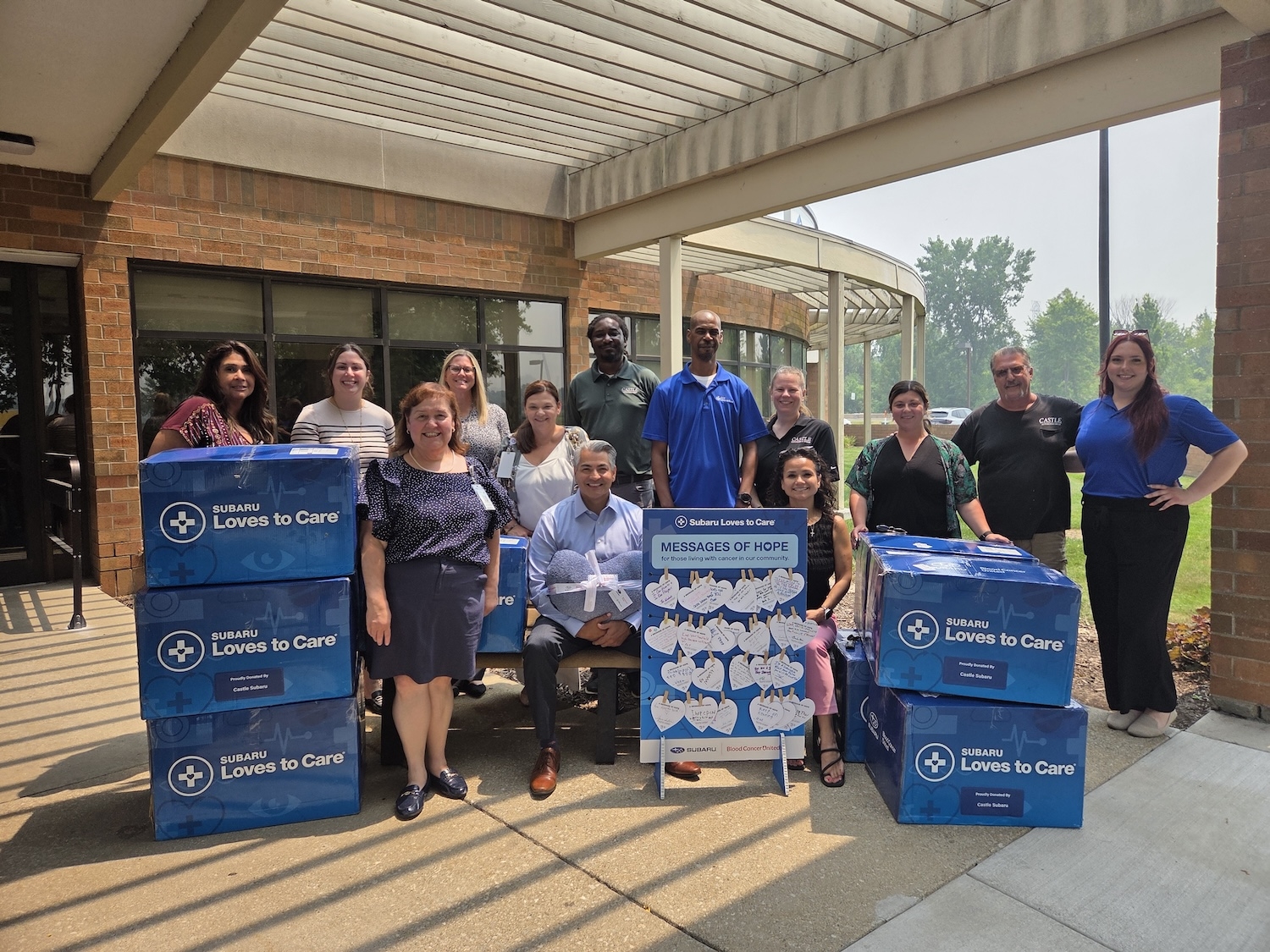 Castle Subaru of Portage team supporting patients through Subaru Loves to Care