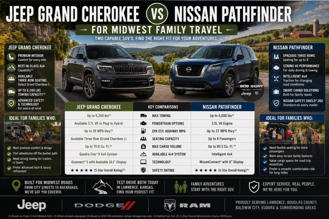 Jeep Grand Cherokee vs Nissan Pathfinder: Best Midwest Family SUV?