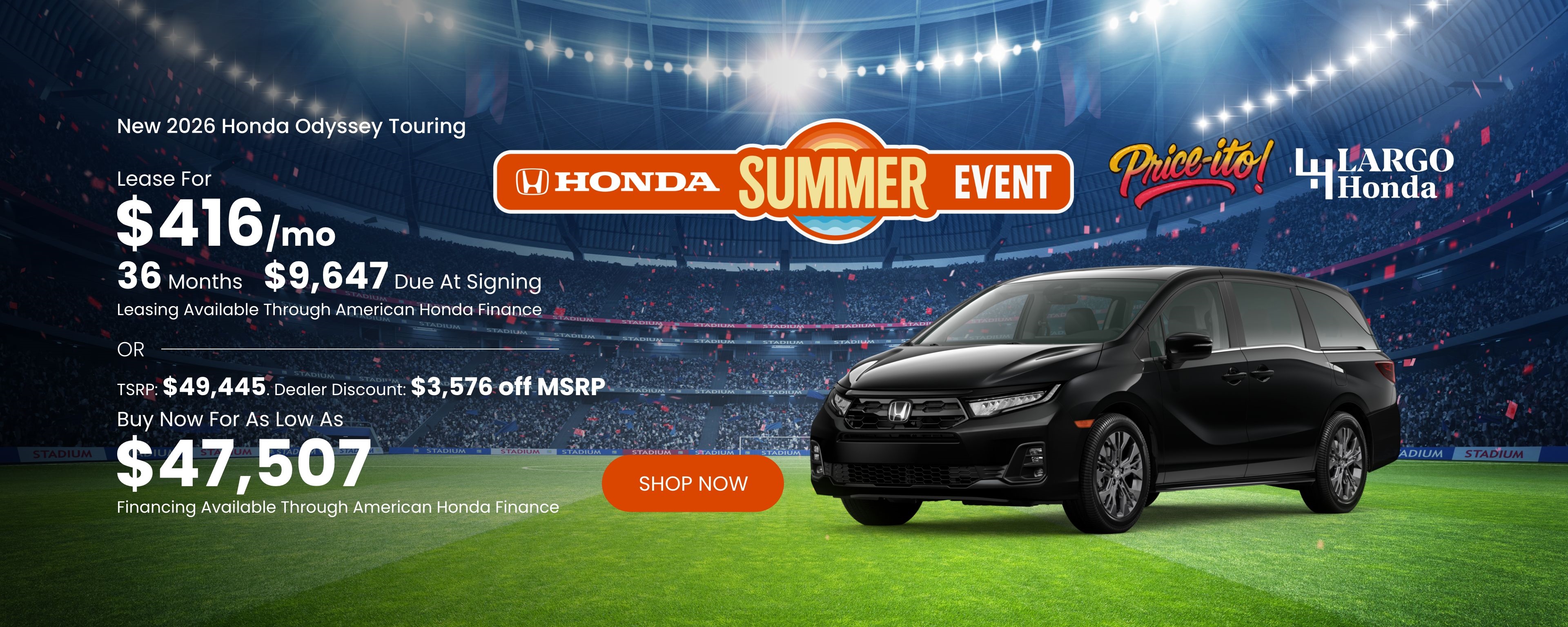 Lease a New 2026 Honda Odyssey Touring