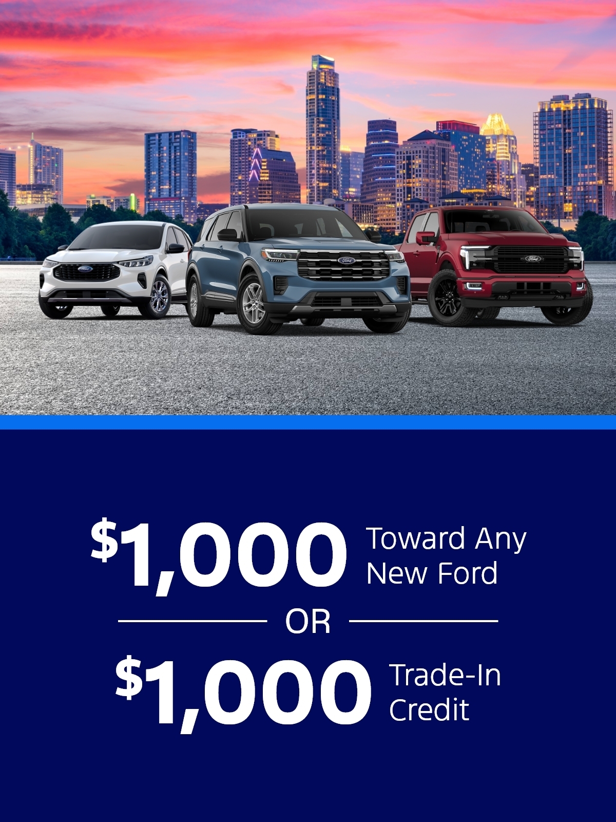 $1,000 Toward New or Trade-In SRP In-Line Card