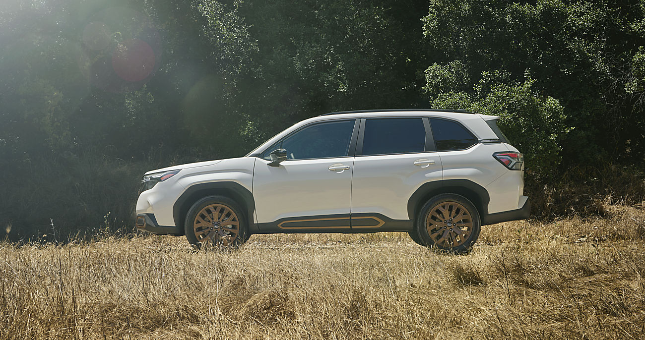 Subaru Forester lease vehicle on the road