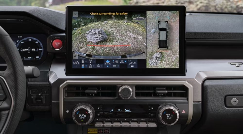 Close up of infotainment display on a 2026 Toyota Tacoma TRD Sport.