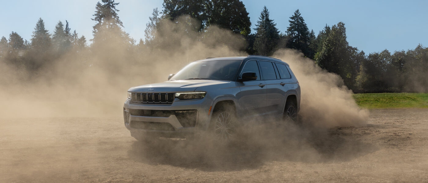 2026 Jeep Grand Cherokee kicking up dust