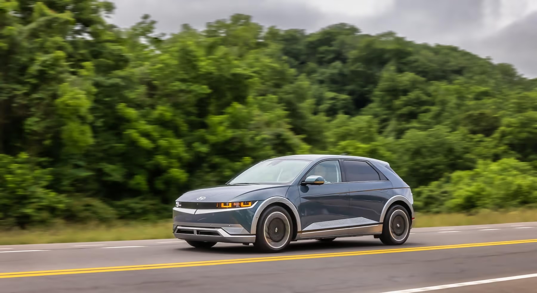 2023 IONIQ 5 riding in the background