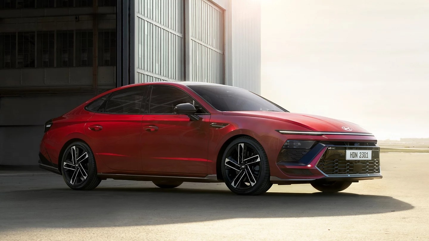 refreshed 2024 hyundai sonata in red